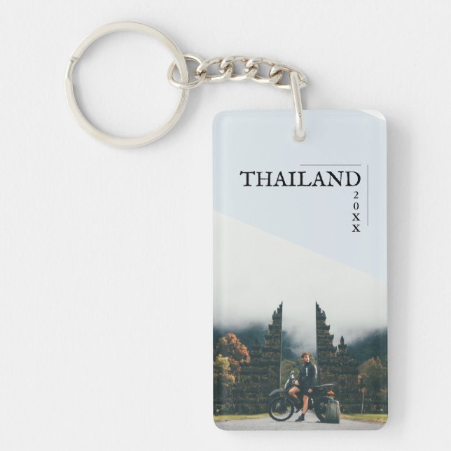 Modern Travel Keepsake Keychain (Front)