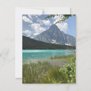 Modern travel lake and mountains of canada holiday card