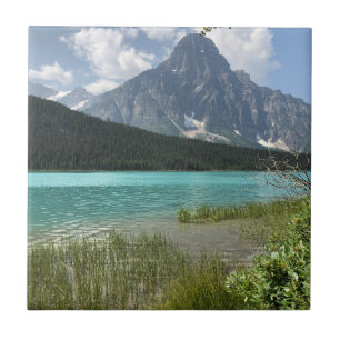 Modern travel lake and mountains of canada tile