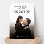 Modern Travel Theme Destination Name Photo Wedding Table Number<br><div class="desc">This stylish table number would be a great addition to your wedding celebration. Easily add your own details by clicking on the "personalize" option. 🌸 PLEASE NOTE: The size of this card is 3.5" x 5". If you’d like a larger size, please contact me before 💖 making your purchase. 📨...</div>