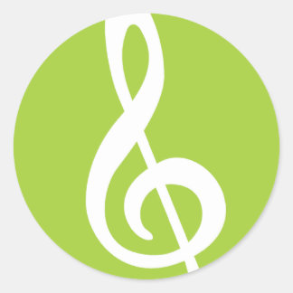 Modern Treble Clef Classic Round Sticker