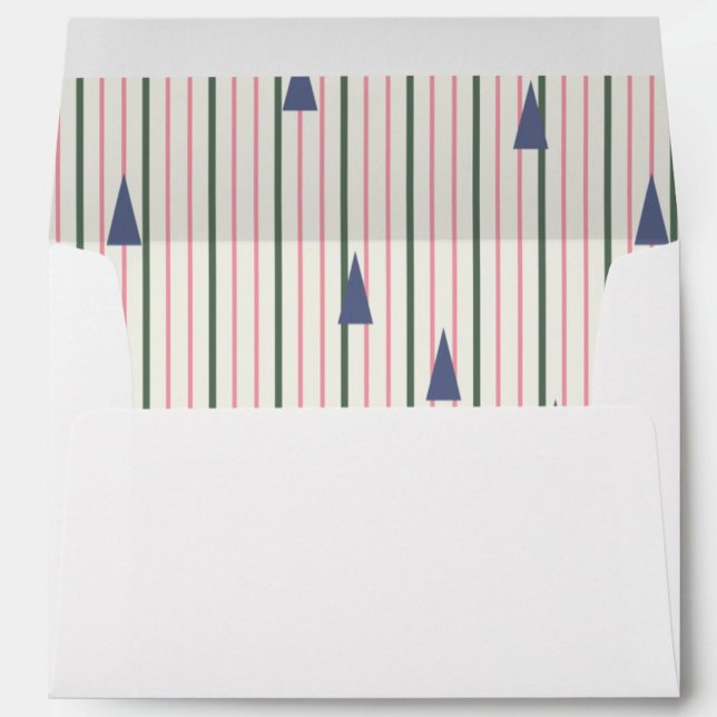 Modern tree and stripe holiday envelope (Creator Uploaded)