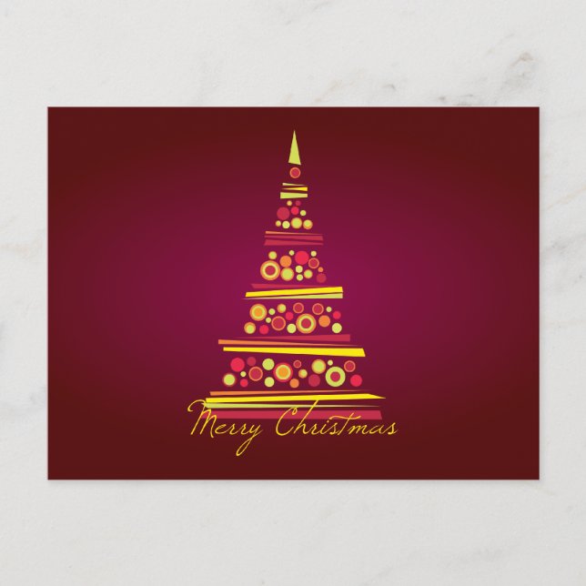 Modern Tree Christmas Postcard (Front)