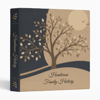 Modern Tree Family History Black Binder