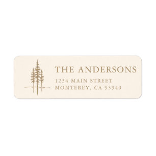 Modern Tree Forest Rustic Mariage Adresse de retou