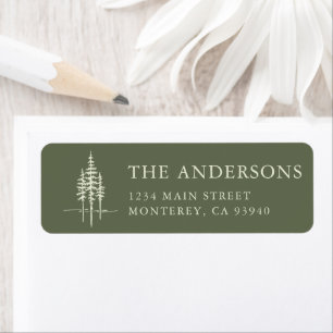 Modern Tree Forest Rustic Mariage Adresse de retou