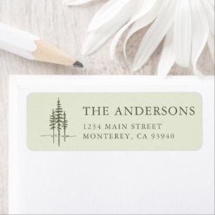 Modern Tree Forest Rustic Mariage Adresse de retou