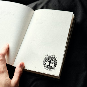 Modern Tree of Life, Book Ex Libris  Rubber Stamp