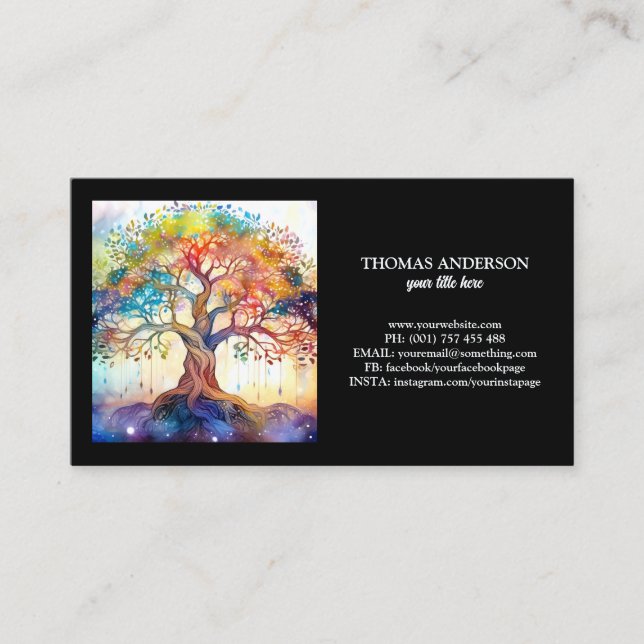 Modern Tree of Life Wellness Life Coach Business Card (Front)