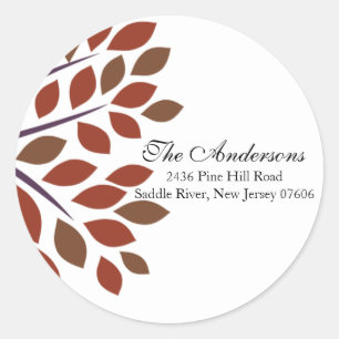 Modern Tree Return Address Wedding Sticker