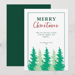 Modern Trees Merry Christmas Non Photo Holiday Card