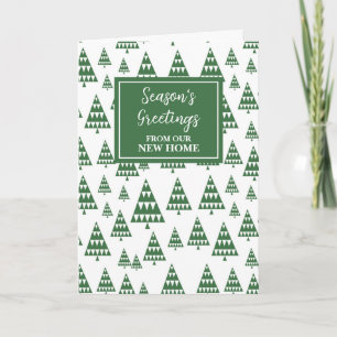 Modern Trees We've Moved New Address Christmas Card