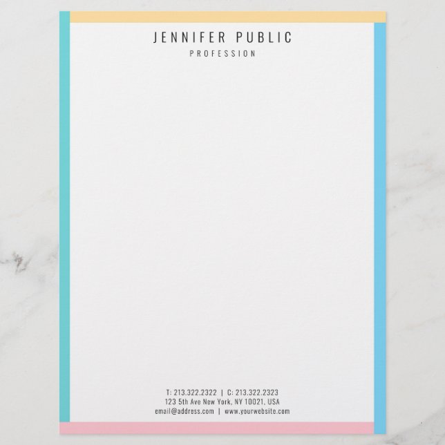 Modern Trend Colours Elegant Colourful Template Letterhead (Front)