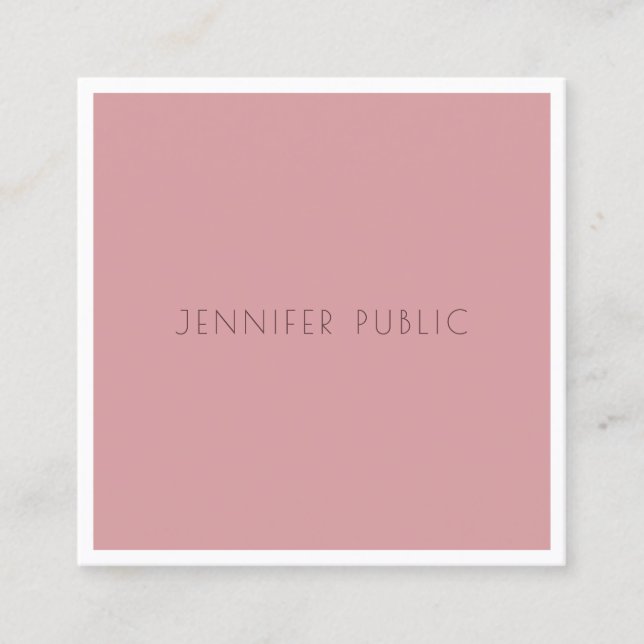Modern Trend Colours Elegant Minimalist Template Square Business Card (Front)