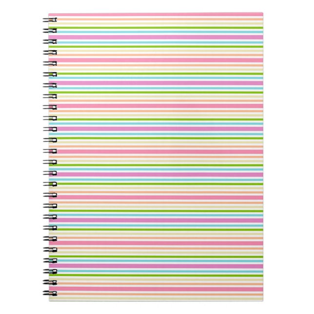 Modern Trend Colours Stripes Elegant Template Notebook (Front)