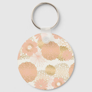 modern trends blush flower blooms keychain