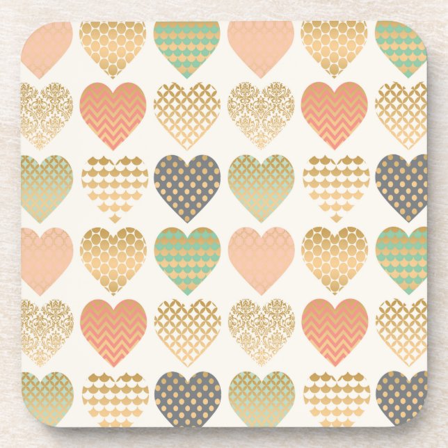 modern trends graphic hearts coaster (Front)