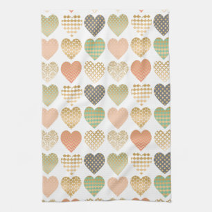 modern trends graphic hearts kitchen towel