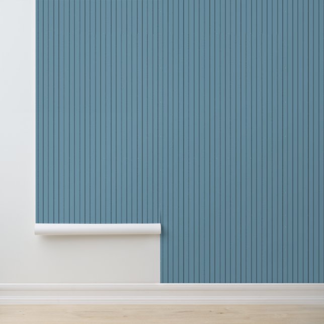 Modern Trendy 1" Pinstripe Blue Wallpaper (Application)
