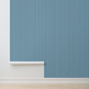 Modern Trendy 1" Pinstripe Blue Wallpaper