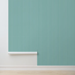 Modern Trendy 1" Pinstripe Light Teal Blue Wallpaper