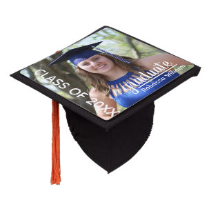 Modern Trendy 2025 Graduate Photo Graduation Cap Topper