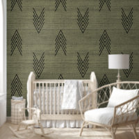 Modern Trendy African Mudcloth Green