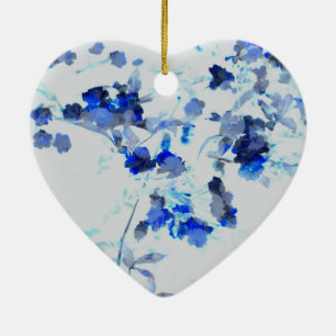 Modern, trendy art of floral / flower pattern ceramic ornament