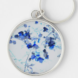 Modern, trendy art of floral / flower pattern keychain