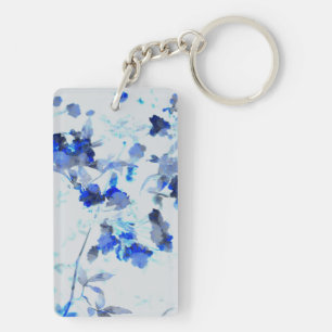 Modern, trendy art of floral / flower pattern keychain