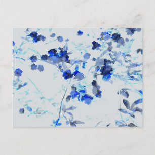 Modern, trendy art of floral / flower pattern postcard