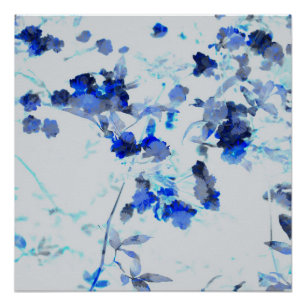 Modern, trendy art of floral / flower pattern poster