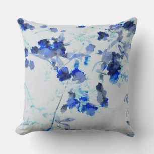 Modern, trendy art of floral / flower pattern throw pillow