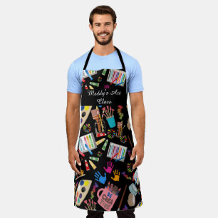modern Trendy  Art Supplies pattern for Artists Apron