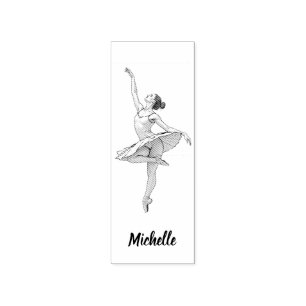 Modern Trendy Ballerina Ballet Dance Personalized  Rubber Stamp