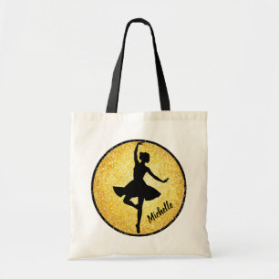 Modern Trendy Ballerina Ballet Dance Personalized  Tote Bag