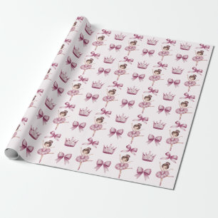 Modern Trendy Ballet Ballerina Pink Pattern        Wrapping Paper