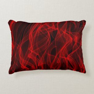 Modern Trendy Black White Red Abstract Pattern Decorative Pillow
