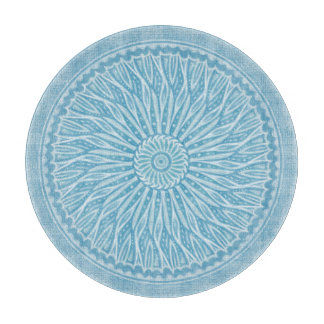 Modern trendy blue white and turquoise boho design cutting board