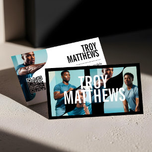 Modern Trendy Bold Personal Trainer Fitness Coach Business Card