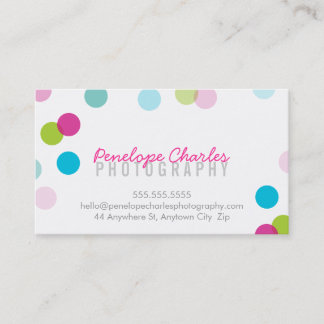 MODERN trendy bright bold fun colourful confetti Business Card