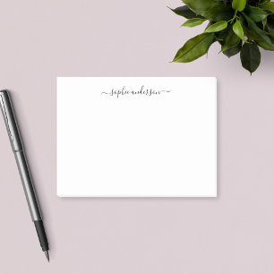 Modern Trendy Calligraphy Script Personalized Post-it Notes