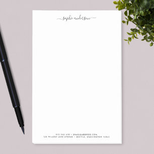 Modern Trendy Calligraphy Script Personalized Post-it Notes