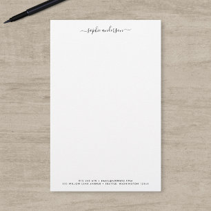 Modern Trendy Calligraphy Script Personalized Stationery