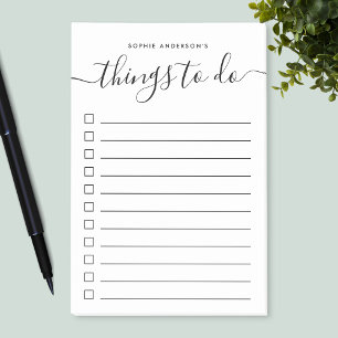 Modern Trendy Calligraphy Script Things To Do List Post-it Notes