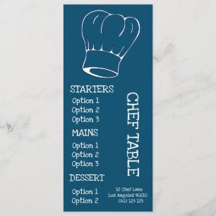 Modern trendy chef hat restaurant dinner menu