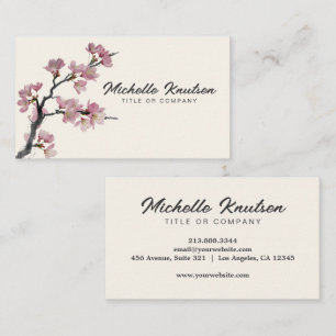 Modern Trendy Cherry Blossom Tree Branch           Business Card