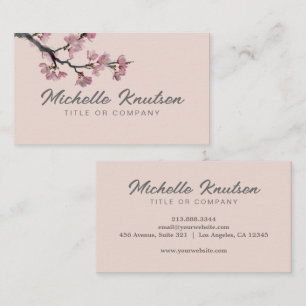 Modern Trendy Cherry Blossom Tree Branch           Business Card