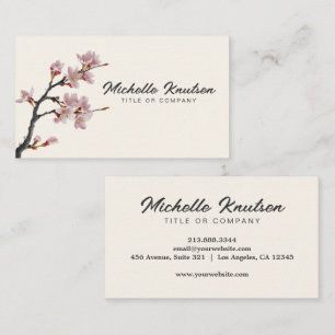 Modern Trendy Cherry Blossom Tree Branch           Business Card