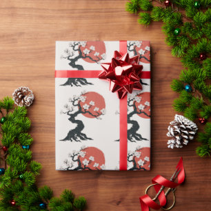 Modern Trendy Cherry Blossom Tree Branch           Wrapping Paper